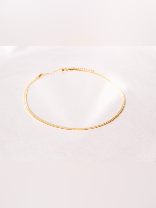 Jewelry - Elegant Gold Herringbone Choker Necklace